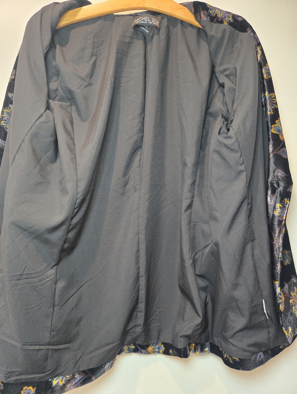 Rachel Zoe Blazer Women's Medium Velvet Flowers Retro Cottagecore Velour 90s Y2k - Picture 8 of 10